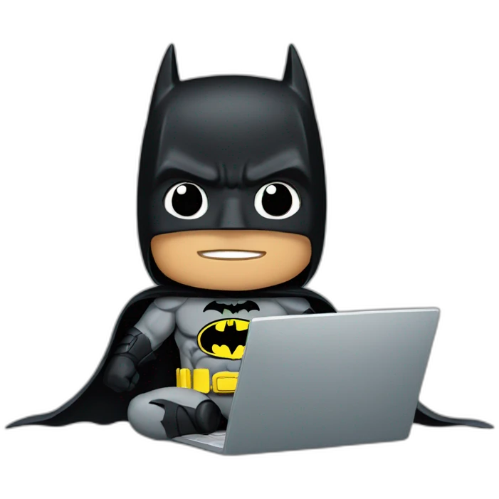 Batman using laptop emoji