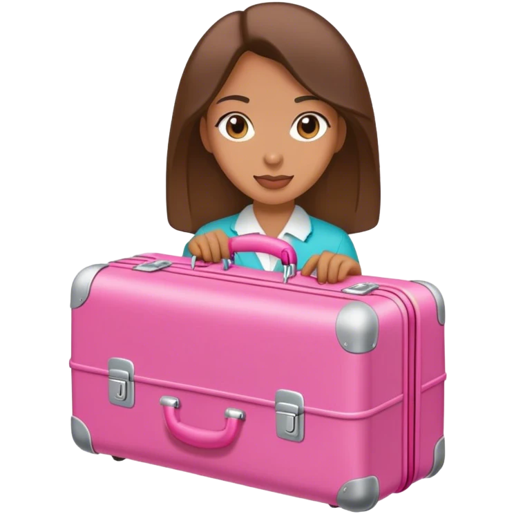 Woman with pink Suitcase emoji