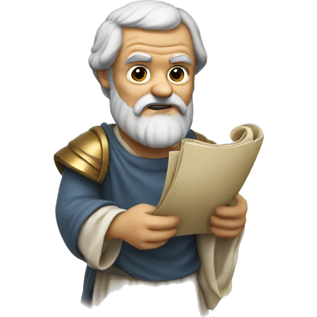 Aristotle holds a scroll in his hand emoji
