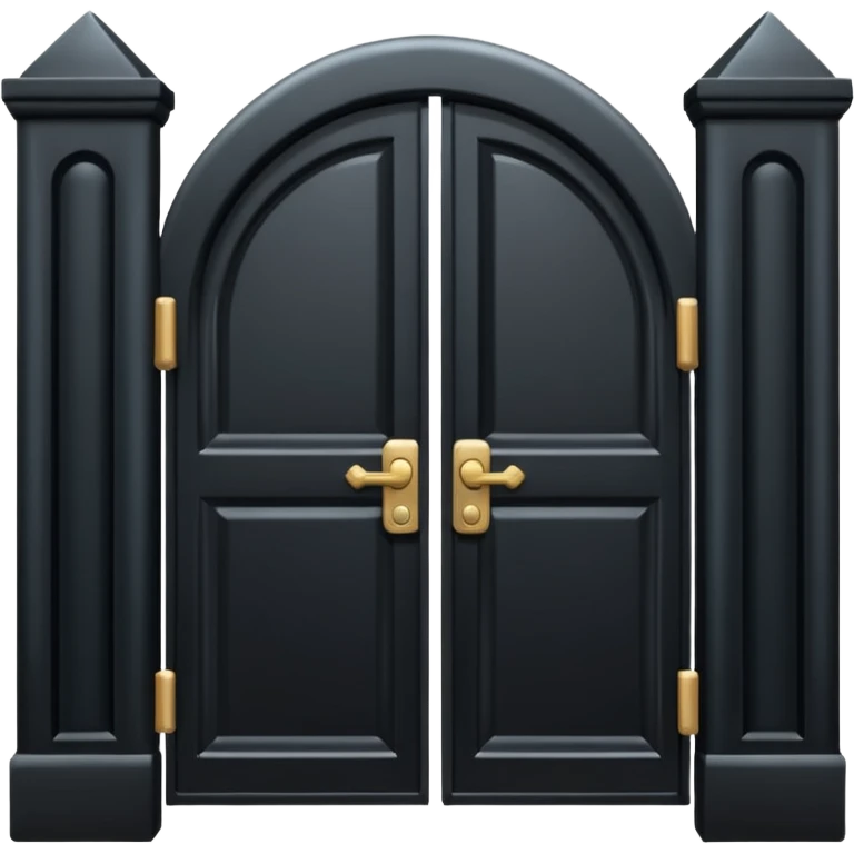 iOS emoji, minimal dark gate, sealed door, flat design emoji