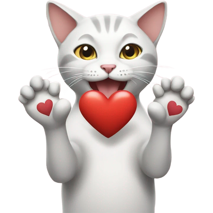 Cat with heart hands emoji