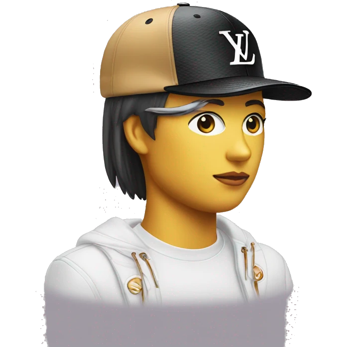 Only Louis Vuitton cap no face emoji