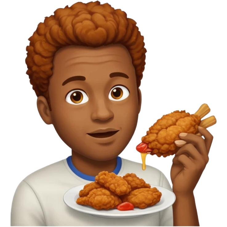 Black guy eating chicken  emoji