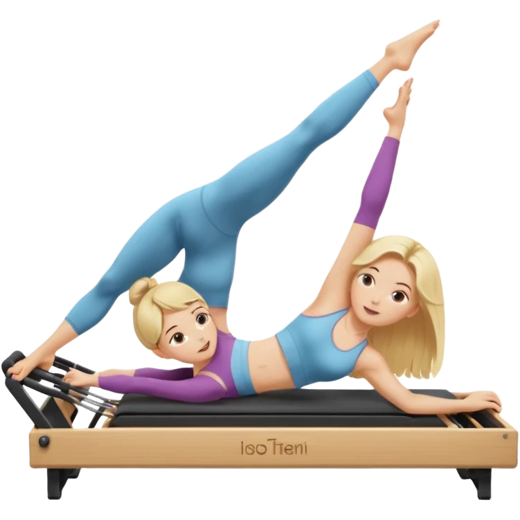 a girl on the reform is doing Pilates emoji