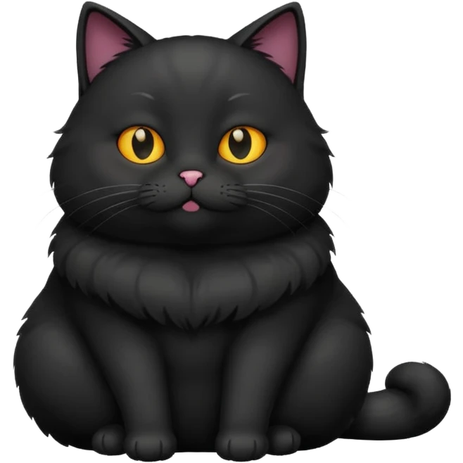 Fat black cat emoji