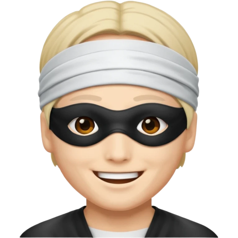 Gözleri bağlı sırıtan bir gojo satoru emoji