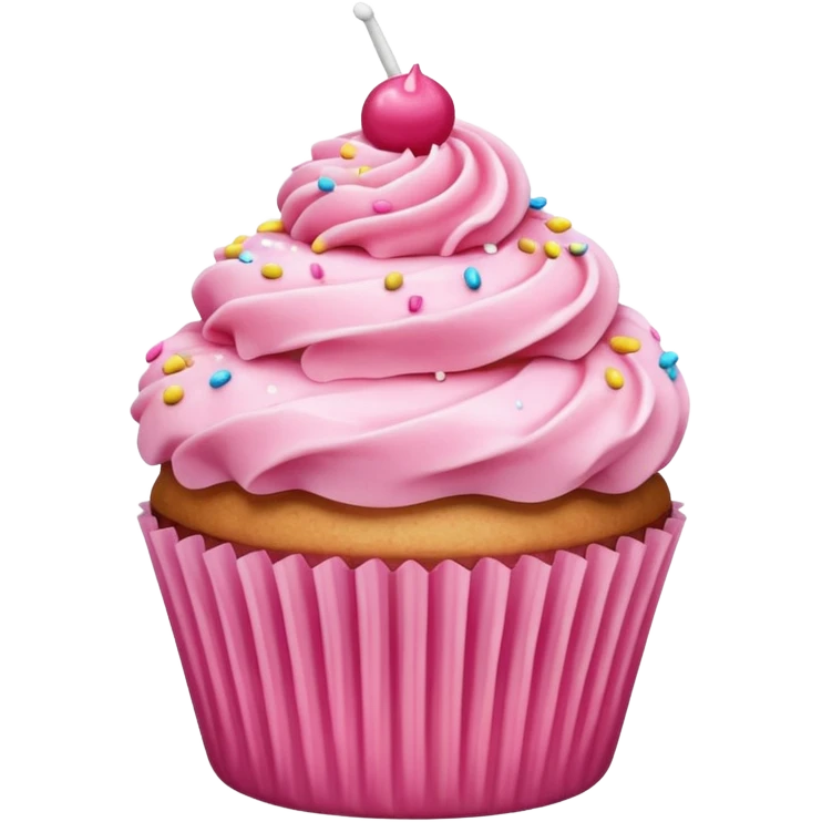Cupcake with pink icing emoji
