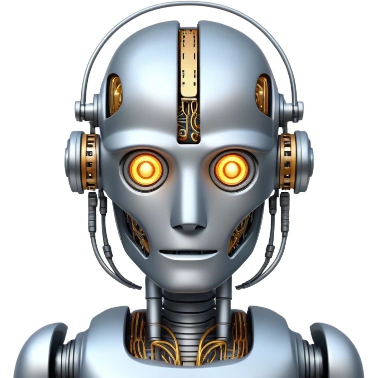 robot with digital brain emoji