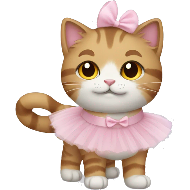 fluffy cat wearing ballerina costume emoji