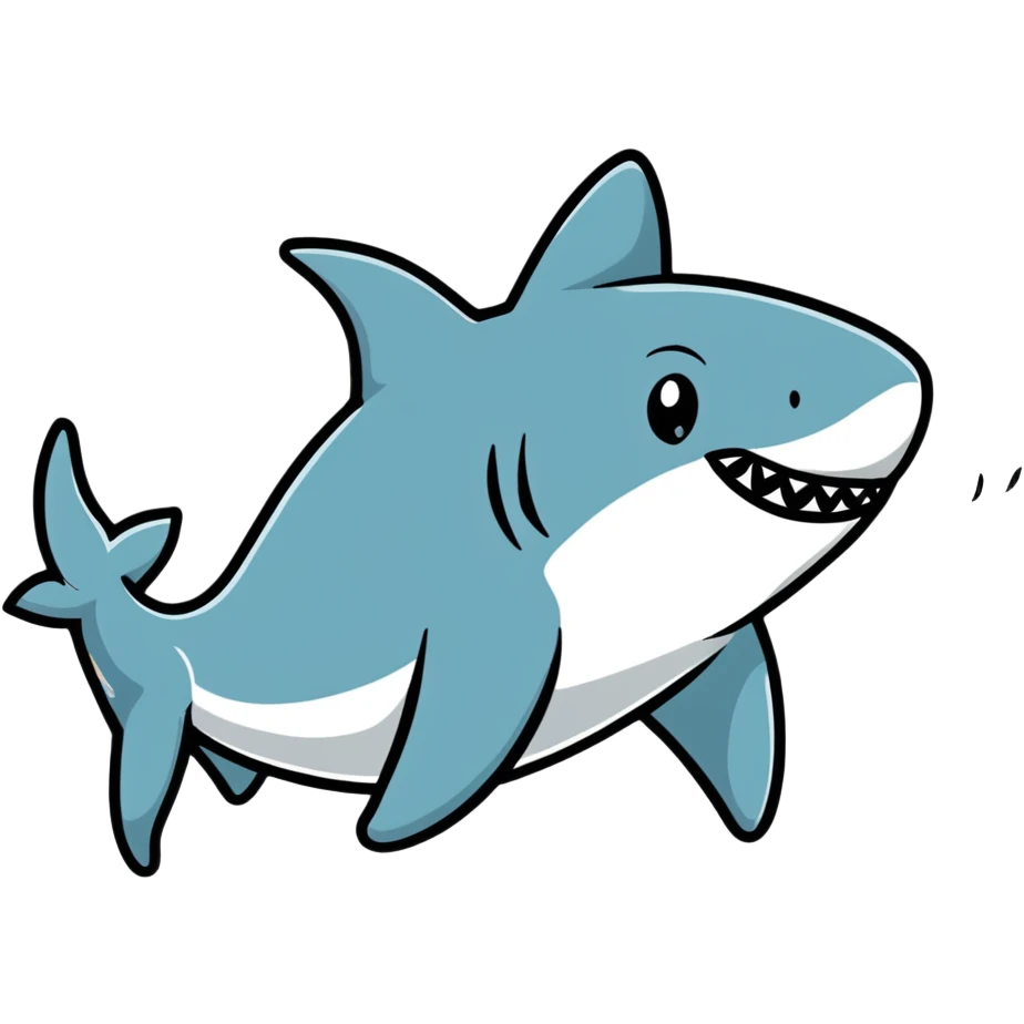 shark with legs cartoon sticker emoji