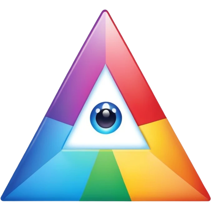 The Illuminati triangle spits out a rainbow emoji