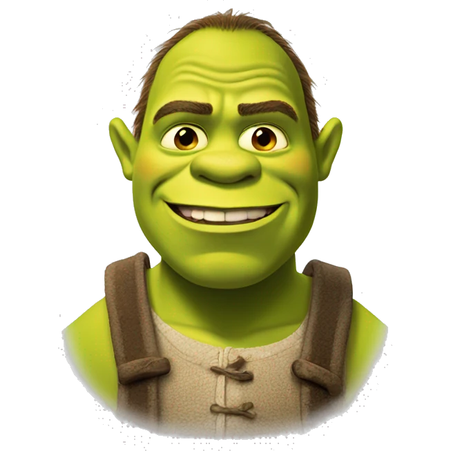 shrek from dreamworks. front view.  emoji