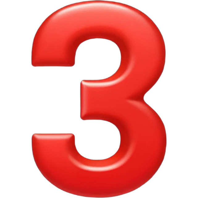 Red number "3" emoji