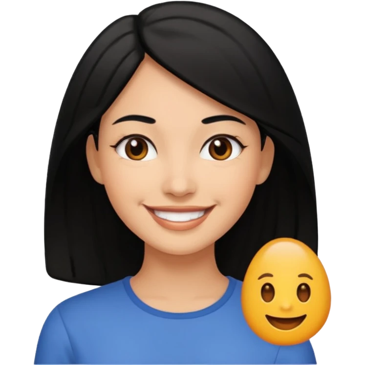 black hair and woman in brown light skin emoji