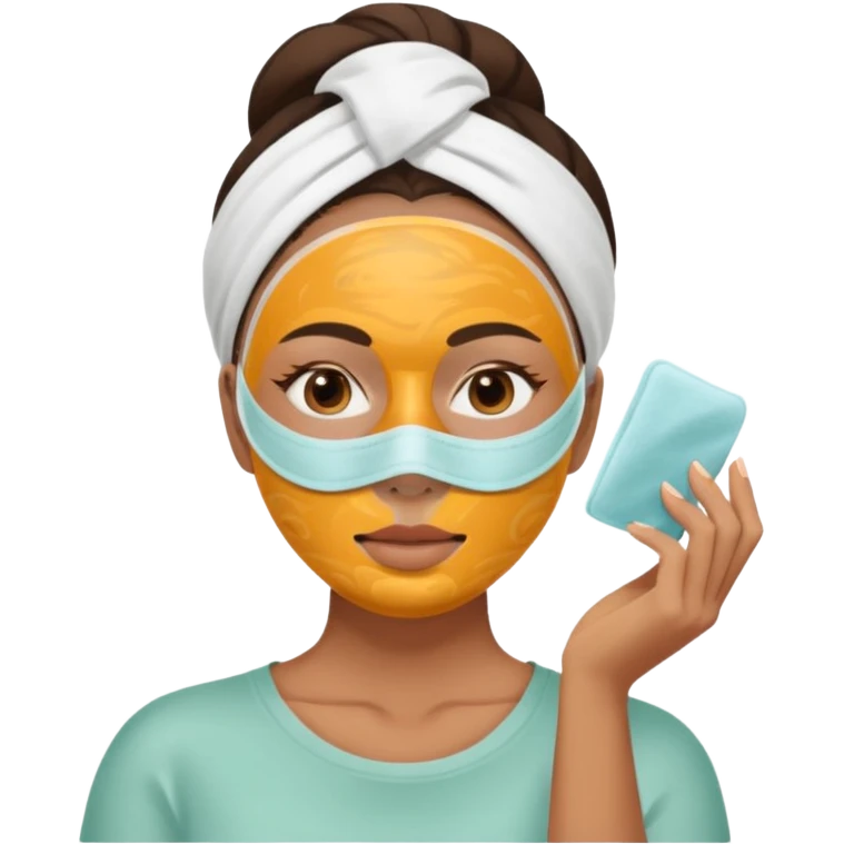 Perempuan lagi selfcare (tapi yang lebih ketutup) fokus di muka emoji