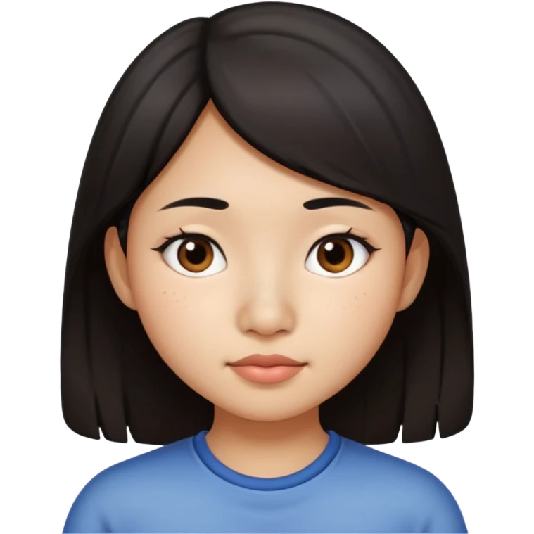 Asian girl with dark hair and a nose mole disappearing  emoji