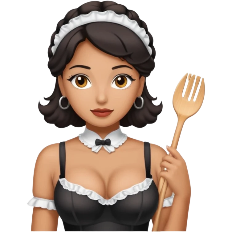 Sexy Latina maid showing off her fat ass and body in some sexy maid lingerie emoji