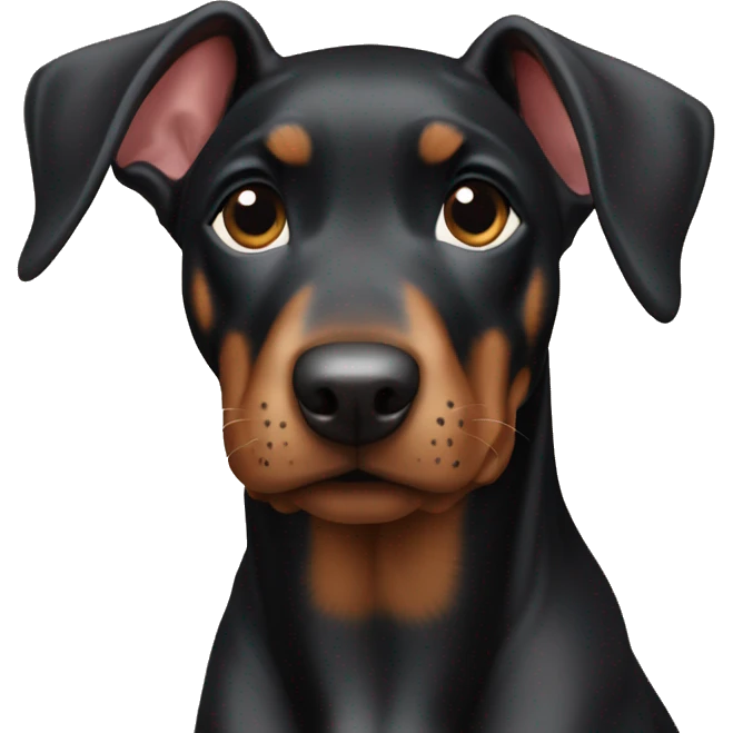 Doberman miniatura bebé negro emoji