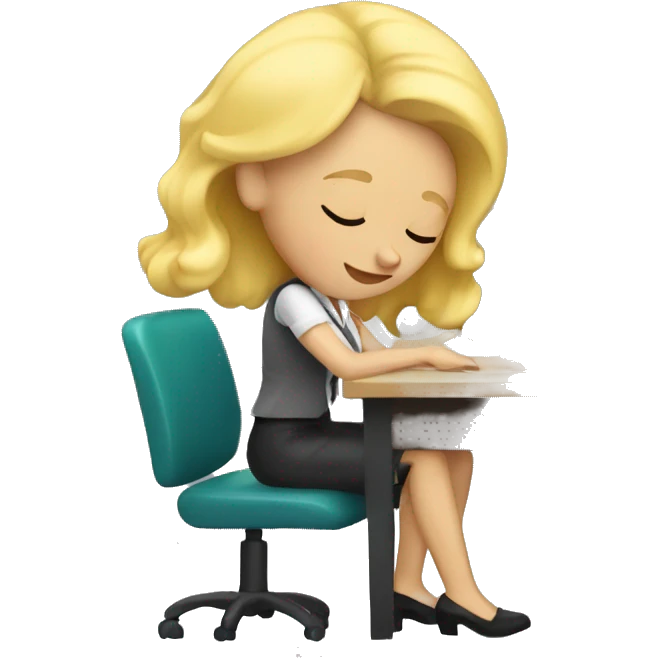 Blonde teacher asleep at her desk emoji