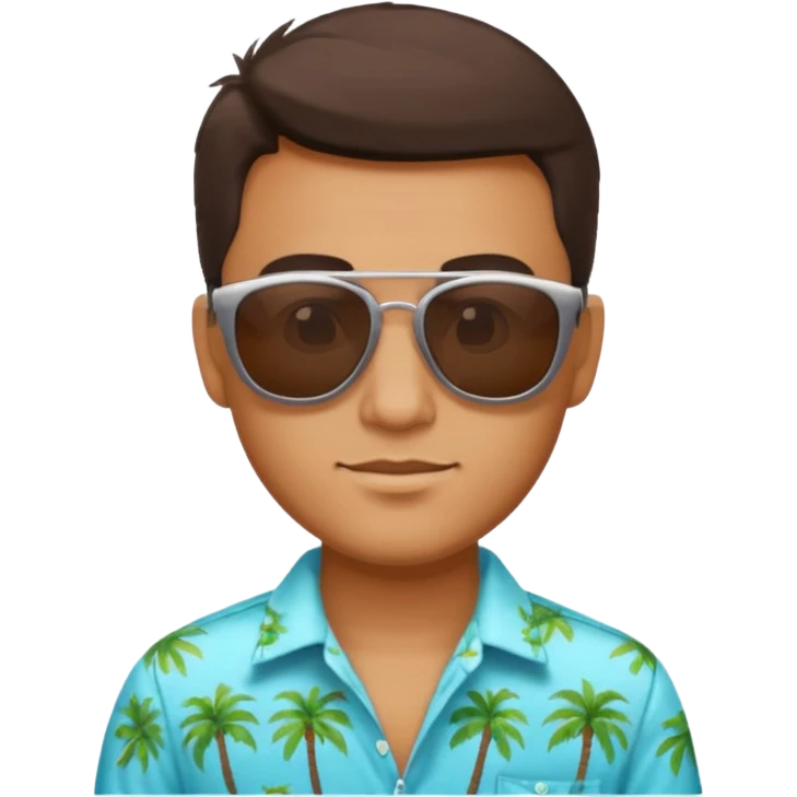 man with sunglasses and summer shirt emoji