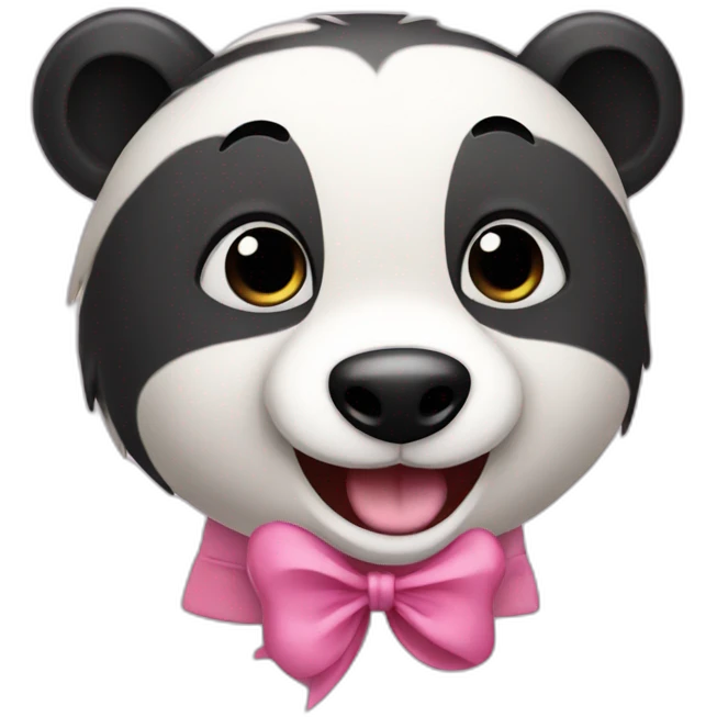 happy girl badger with pink bow emoji