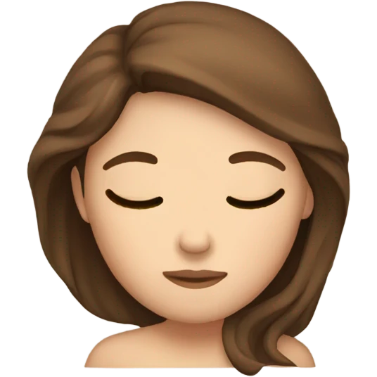 Girl with brown hair sleeping emoji