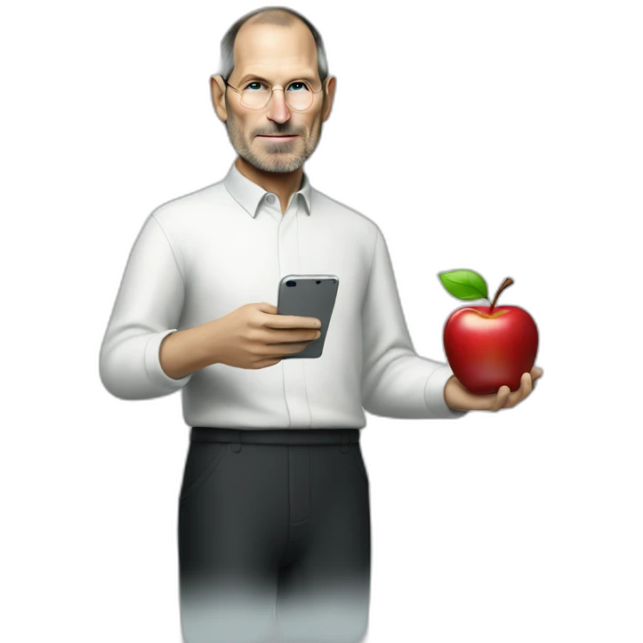 Steve Jobs with apple in hand emoji