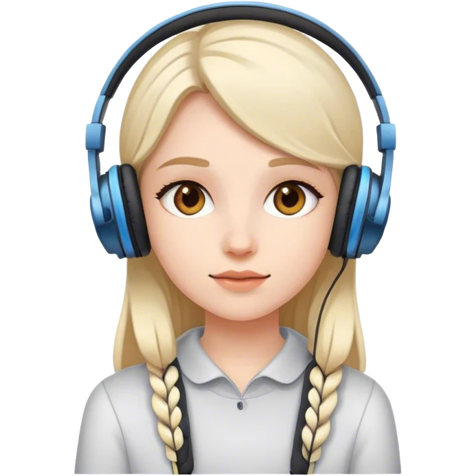 Girl with head phones emoji