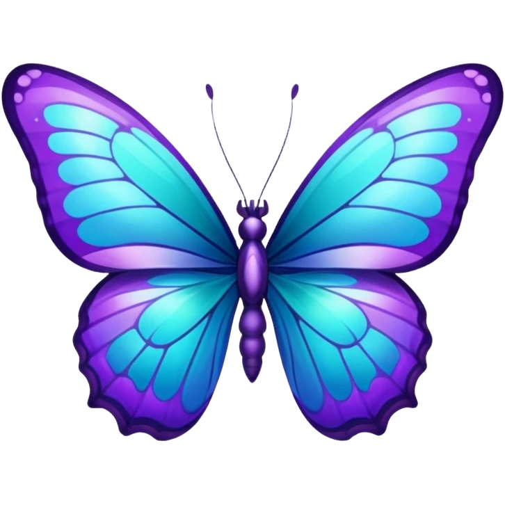 glitter purple and cian buttlerfly emoji