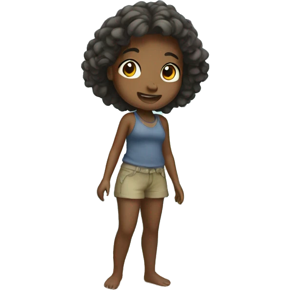 Girl in the ocean on an Island  emoji