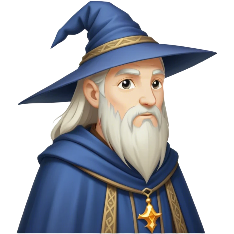 medieval wizard seen in profile emoji