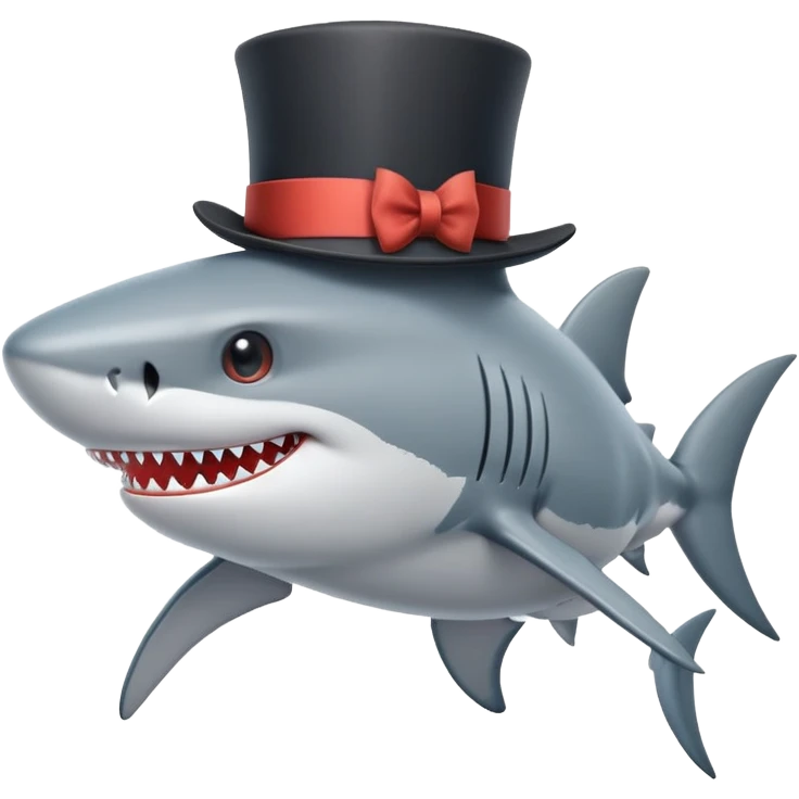 Shark with a top hat emoji