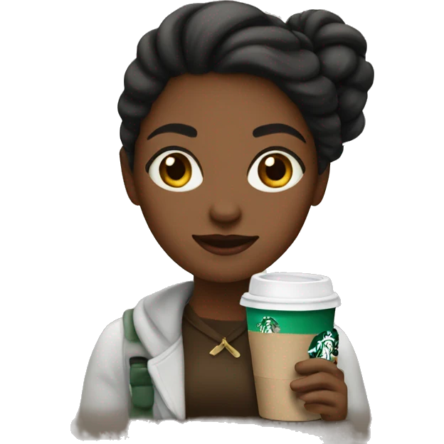 Girl with Starbucks  emoji