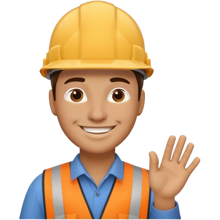 left hand side view engineer wearing a hard hat  emoji
