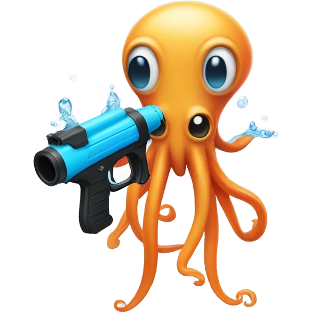 Squid holding watergun  emoji