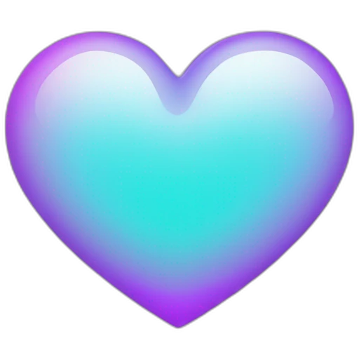 Lilac cyan gradient heart emoji