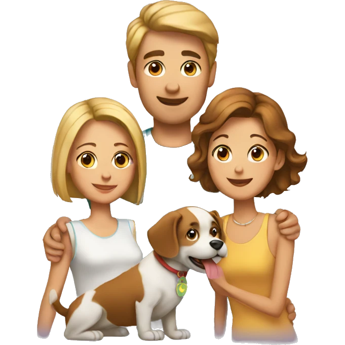 a couple and a dog emoji