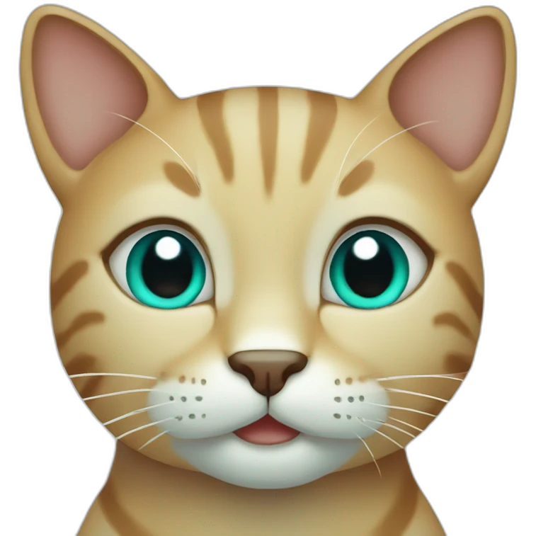 Turquoise cat smile emoji