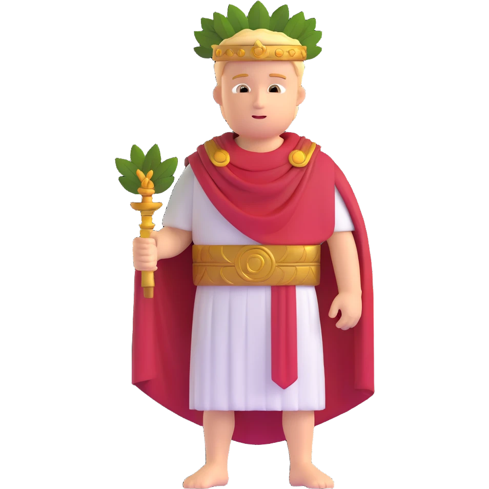 Tiberius Gracchus with laurel wreath, Roman toga emoji