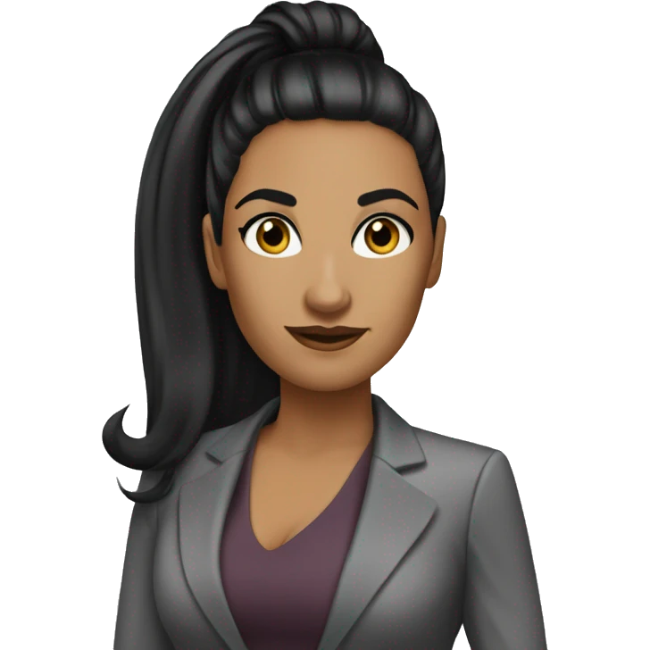 executive Long ponytail black hair latina woman black eyes  emoji