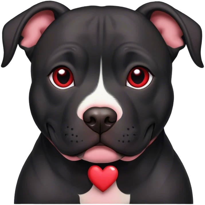 All black pitbull with hearts around it  emoji