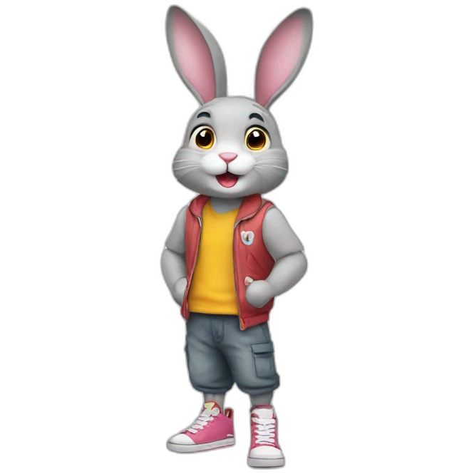 bunny wearing sneakers emoji