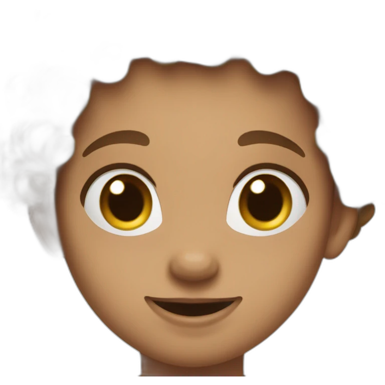 Curly light brown haïr veal emoji