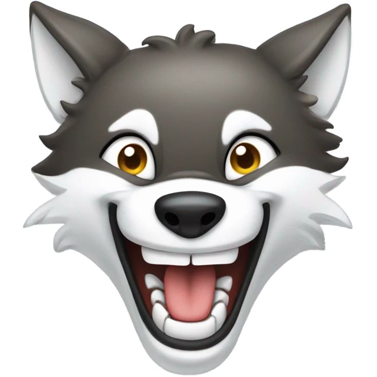 Wolf laughing emoji