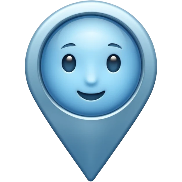 Soft blue location pin emoji