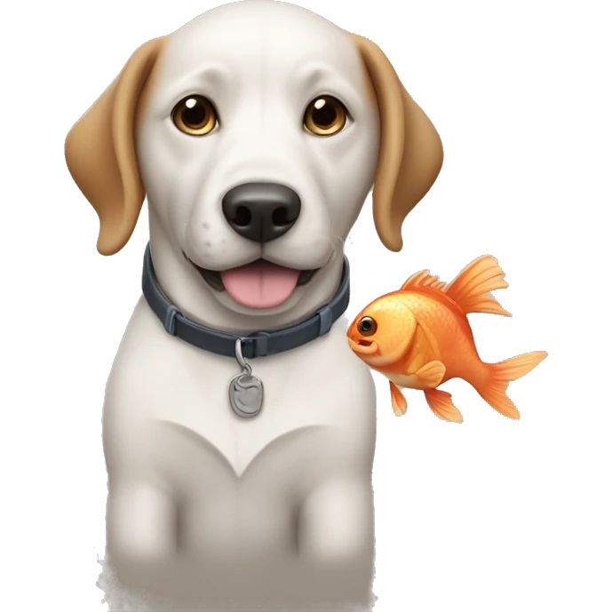 Dog with fish take emoji