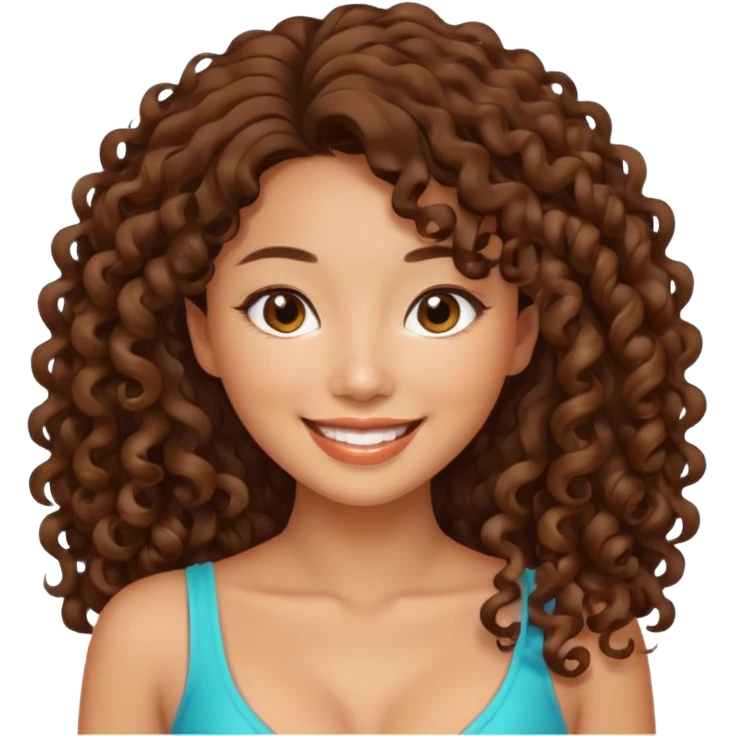 Sexy Asian women with curly lon* hair emoji