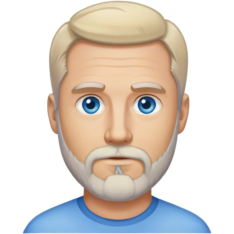 50 year old man light hair stubbled beard blue eyes clean haircut emoji
