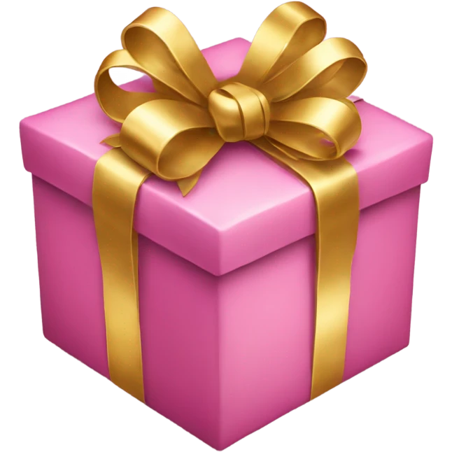 pink christmas present with gold bow emoji