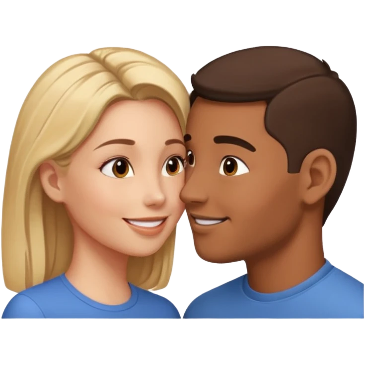 
Man head against woman head looking in their eyes emoji